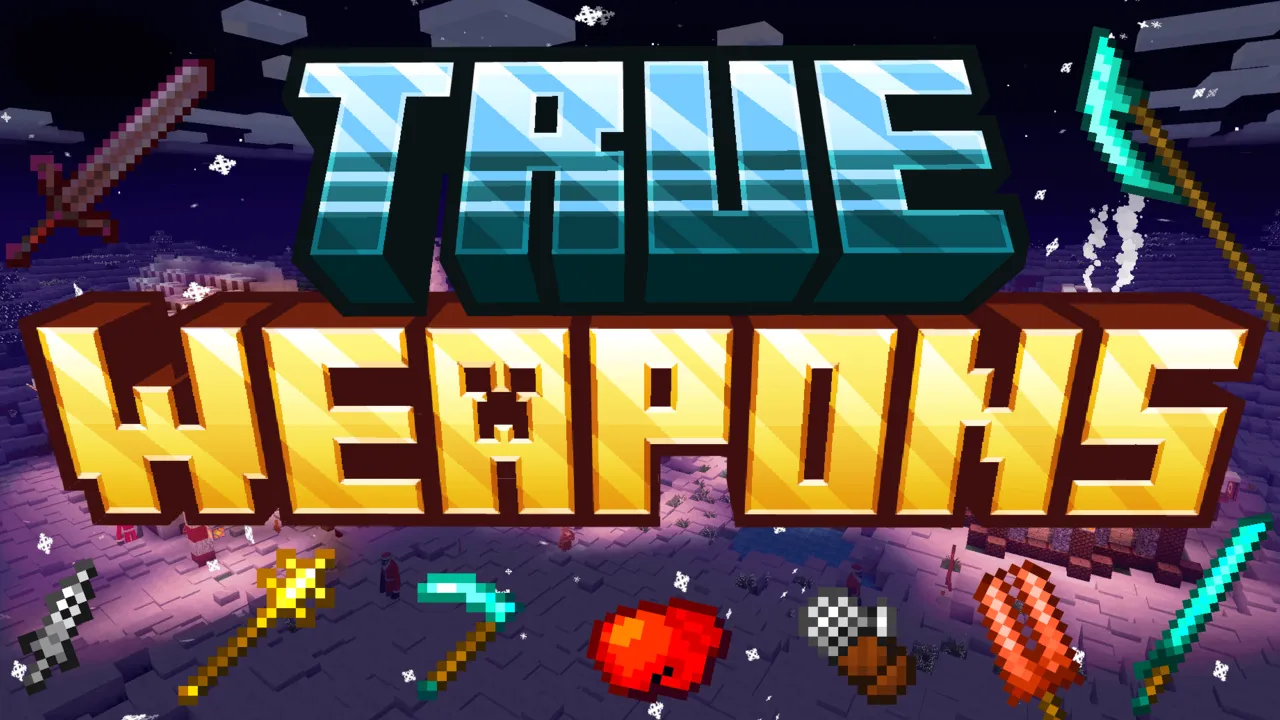 True Weapons addon for Minecraft PE: cover art