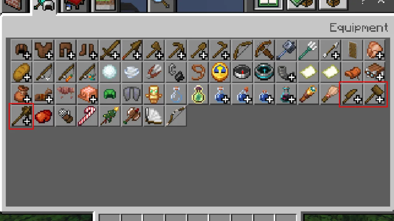 True Weapons addon: Inventory with weapons and tools