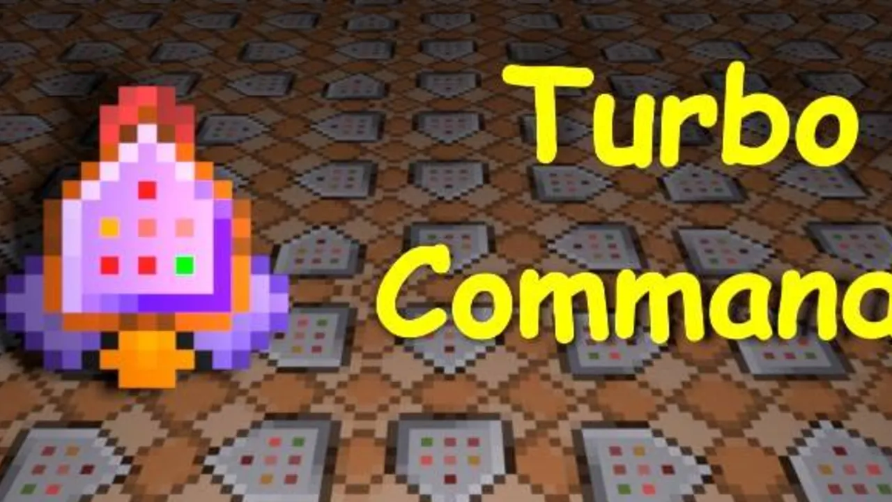 Turbo Commands addon for Minecraft PE: Command block with colorful buttons