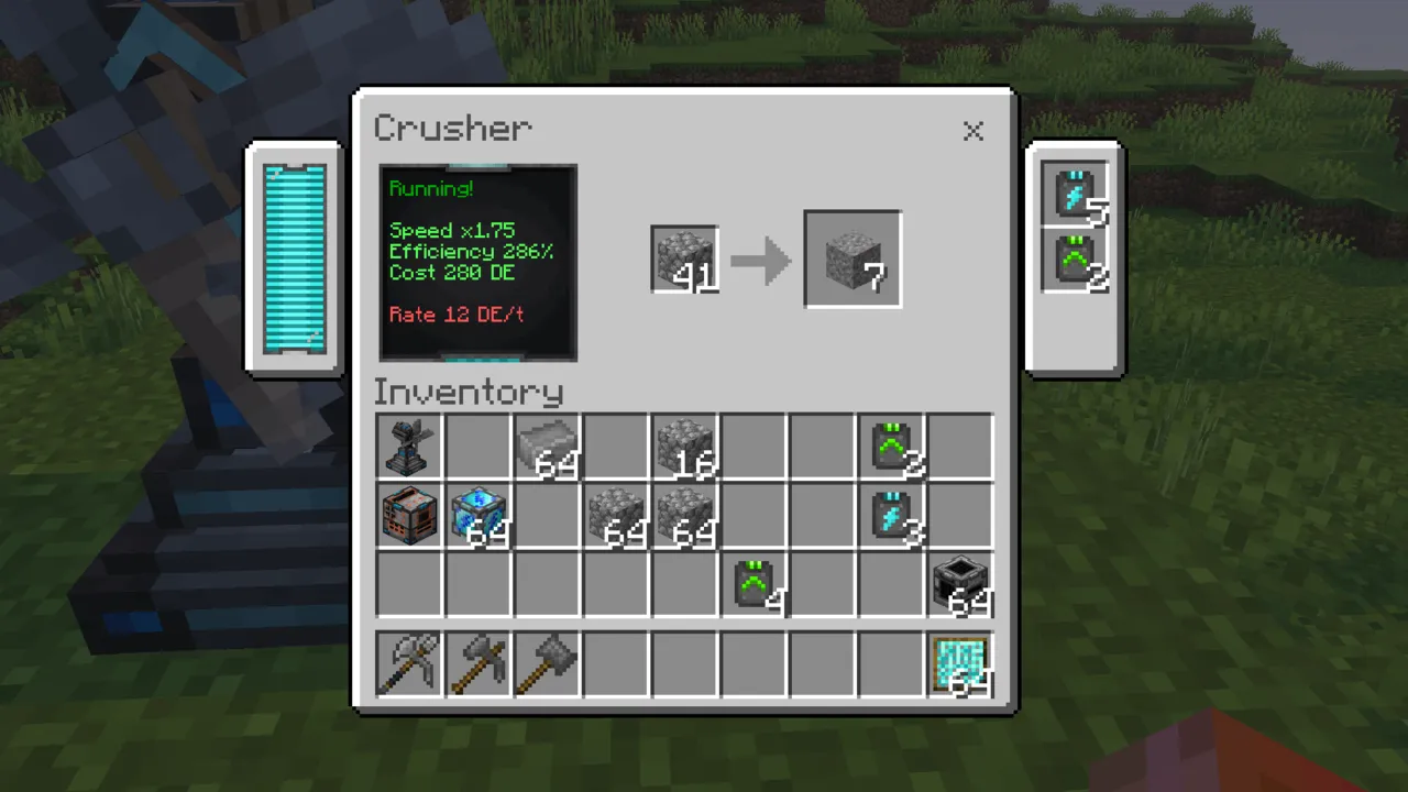 UtilityCraft addon: Crushing cobblestone in the Crusher
