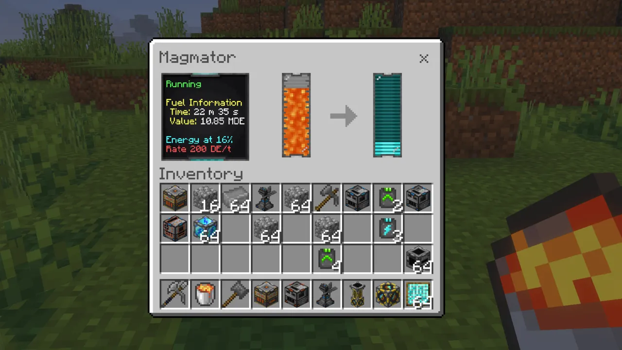 UtilityCraft addon: Magmator machine with fuel and inventory
