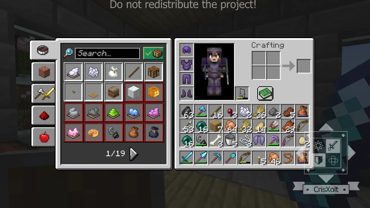 VDX: Java/Desktop UI addon: Inventory with custom UI and crafting grid