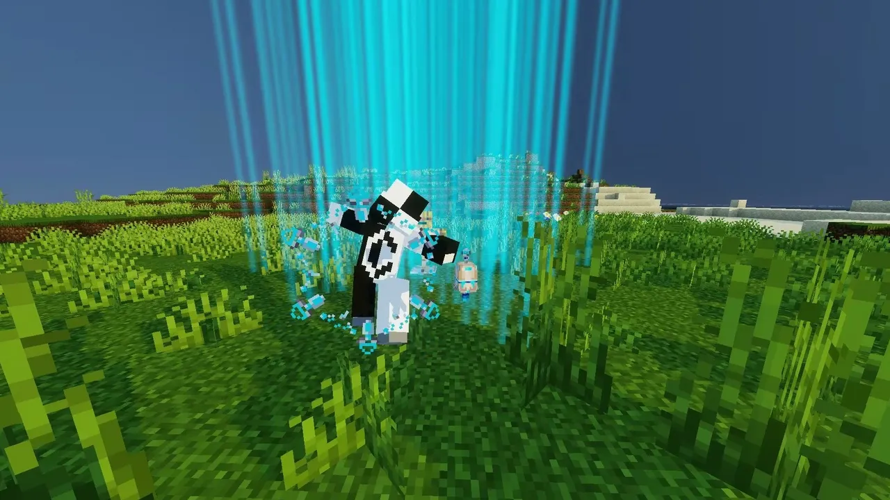Wanderer Addon: Player with hat and glowing beams