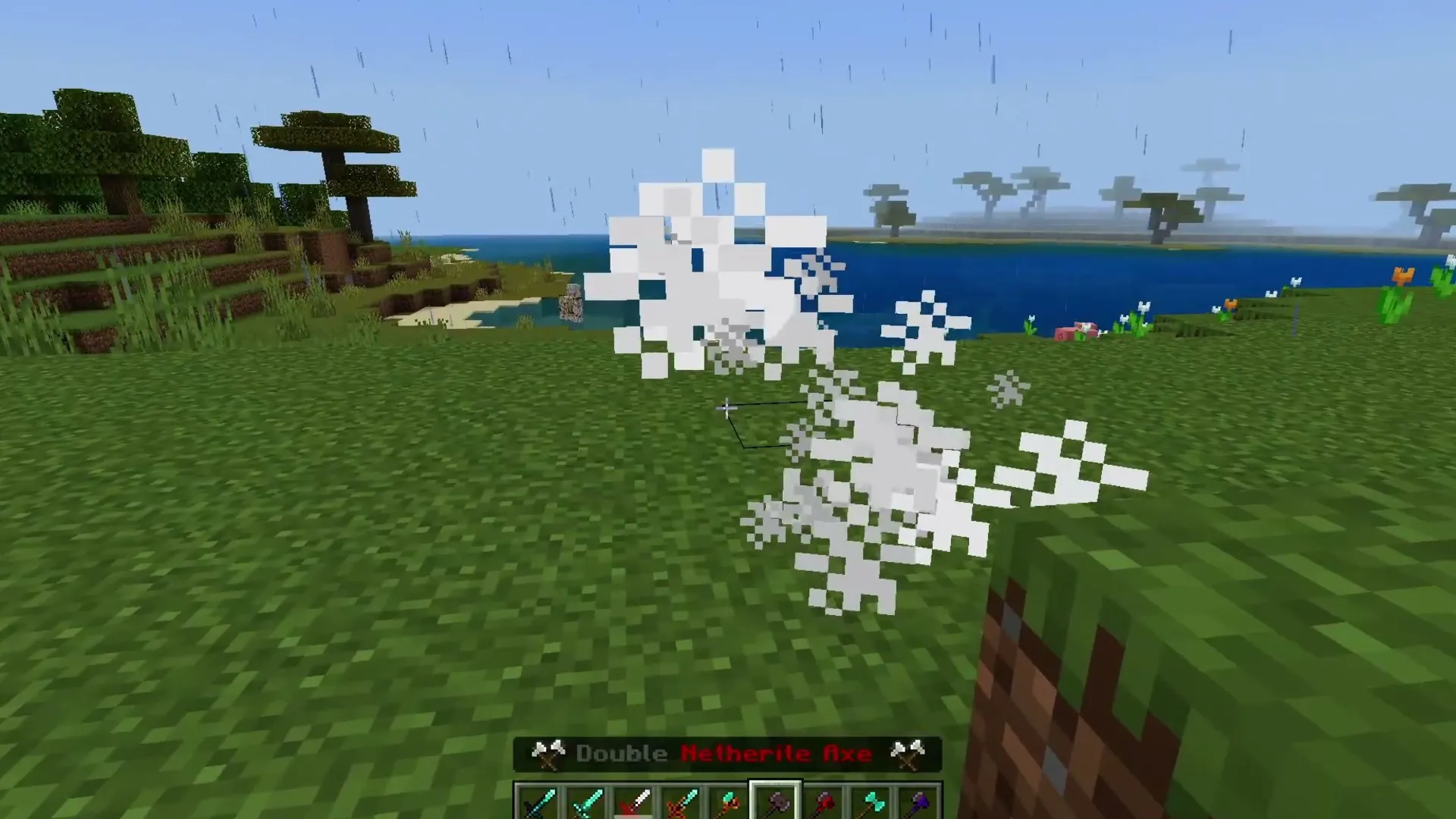 Weapon Combiner addon: White particles floating in grassy field