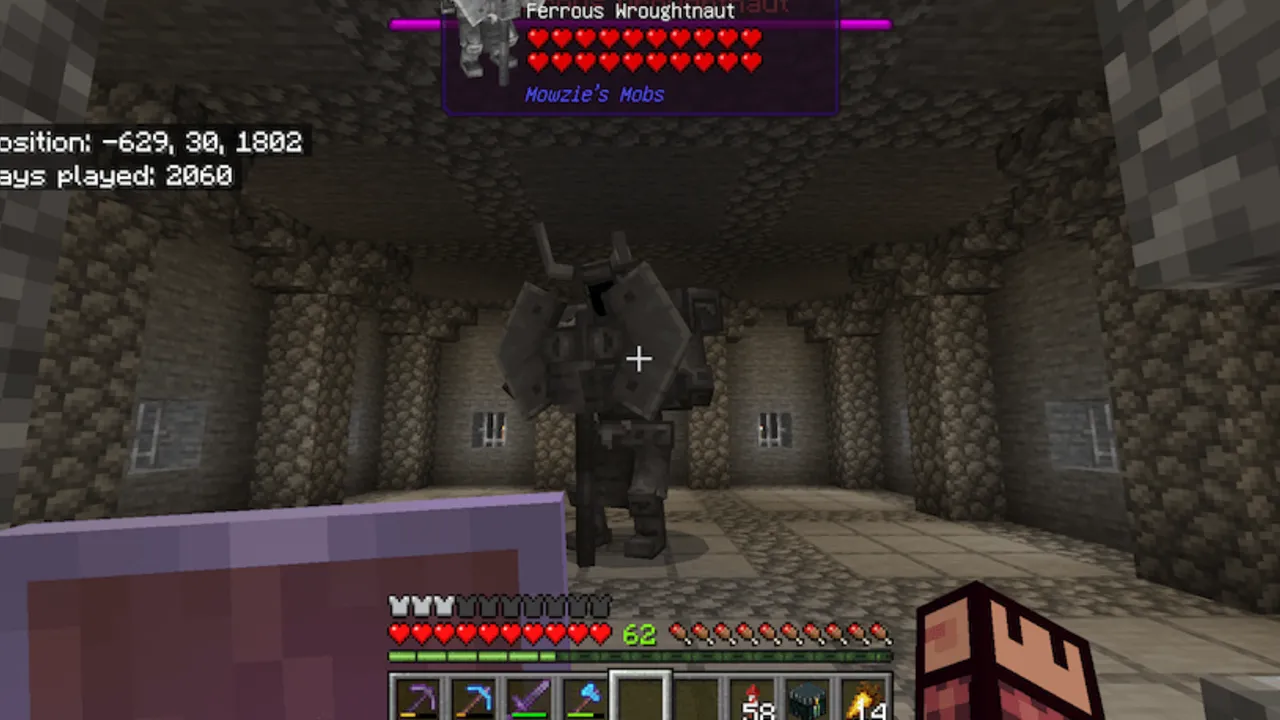 What Am I Looking At addon: Ferrous Wroughtnaut mob in stone room