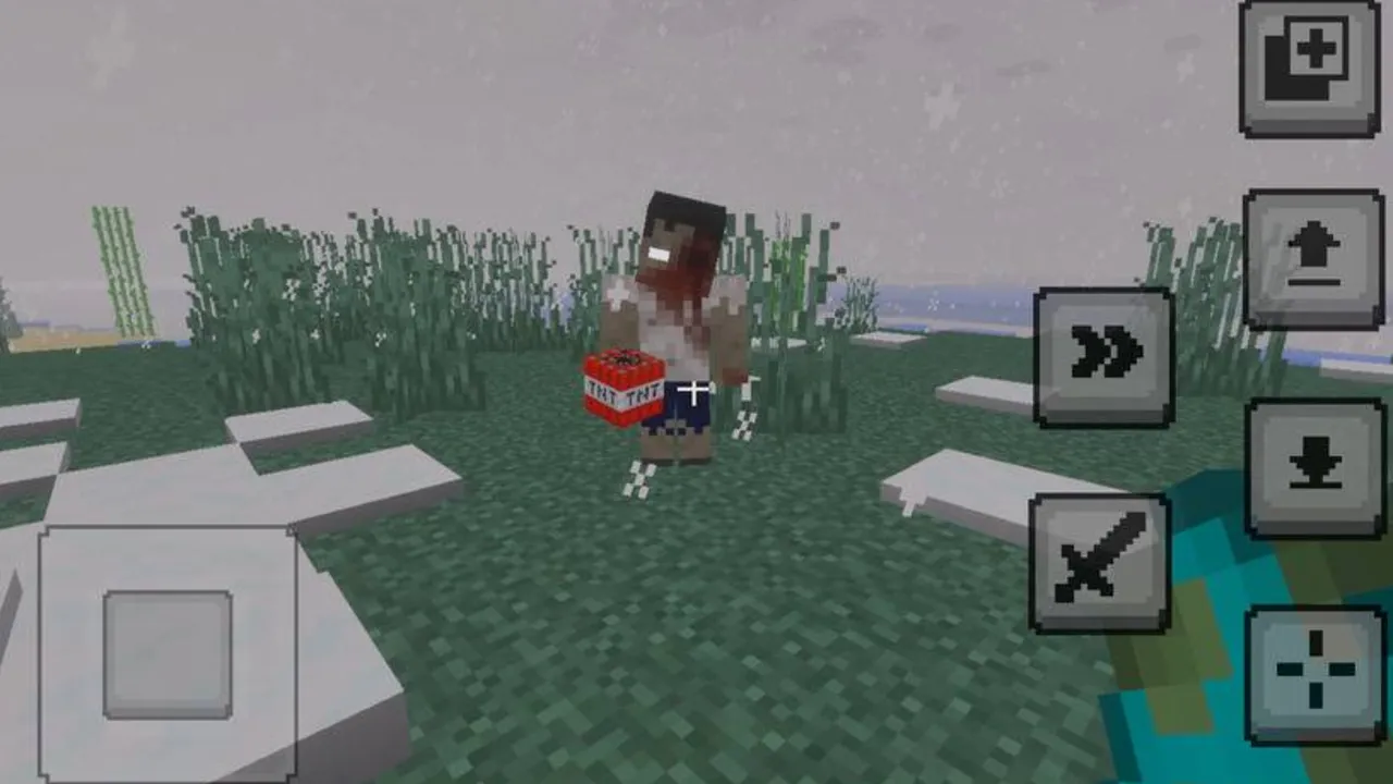 Winter Zombie Outbreak addon: Zombie holding a red box