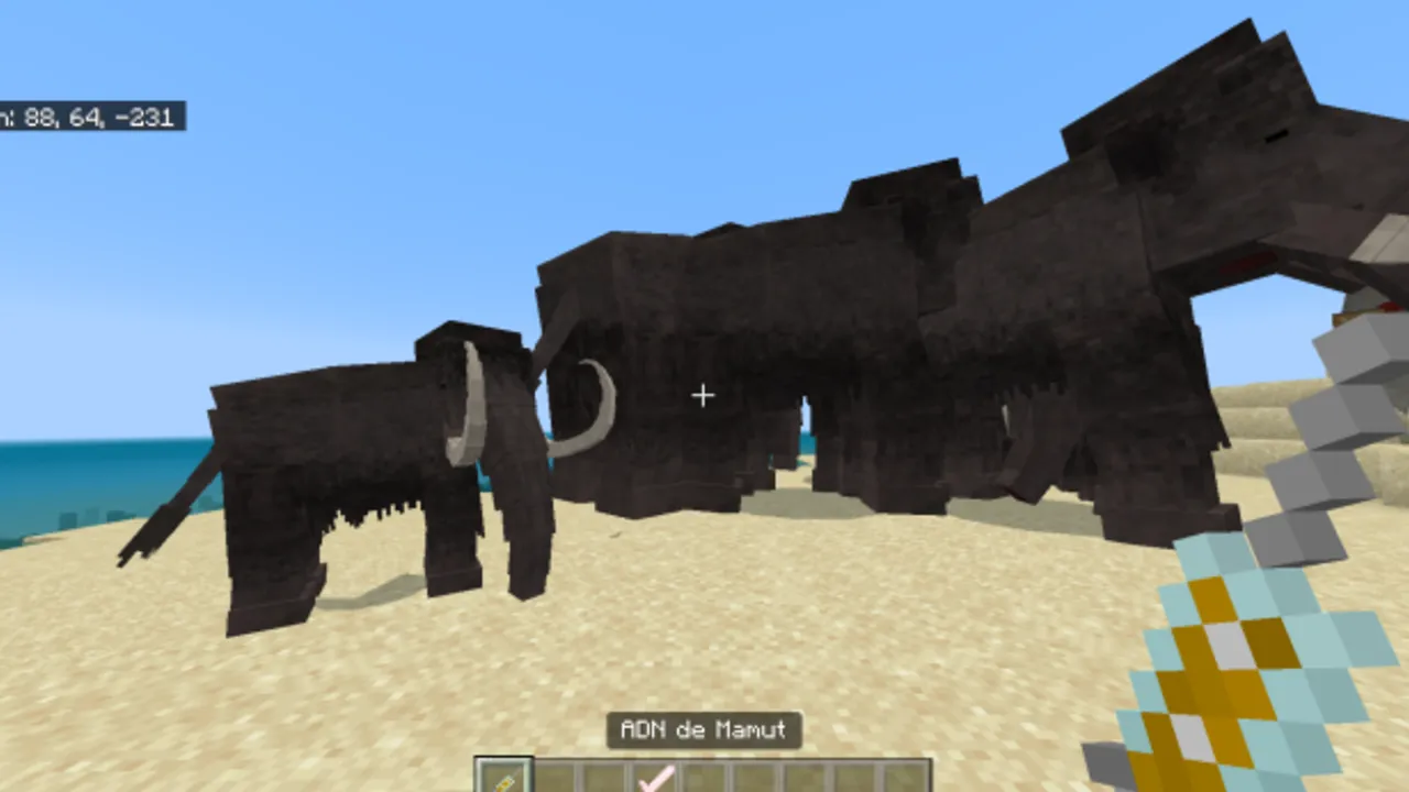 World Animals addon: Mammoth and elephant on beach