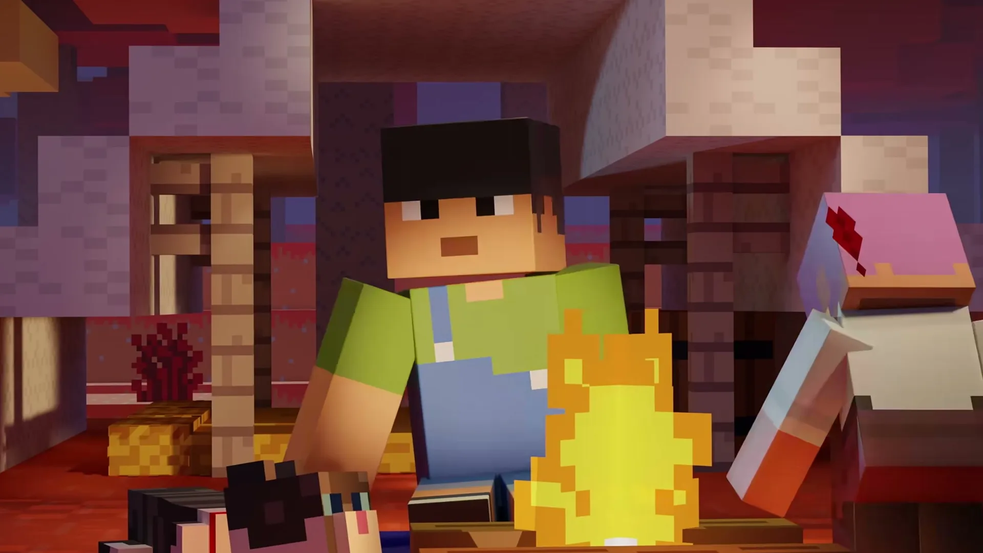 Players around a campfire in the Wilderness Bound trailer