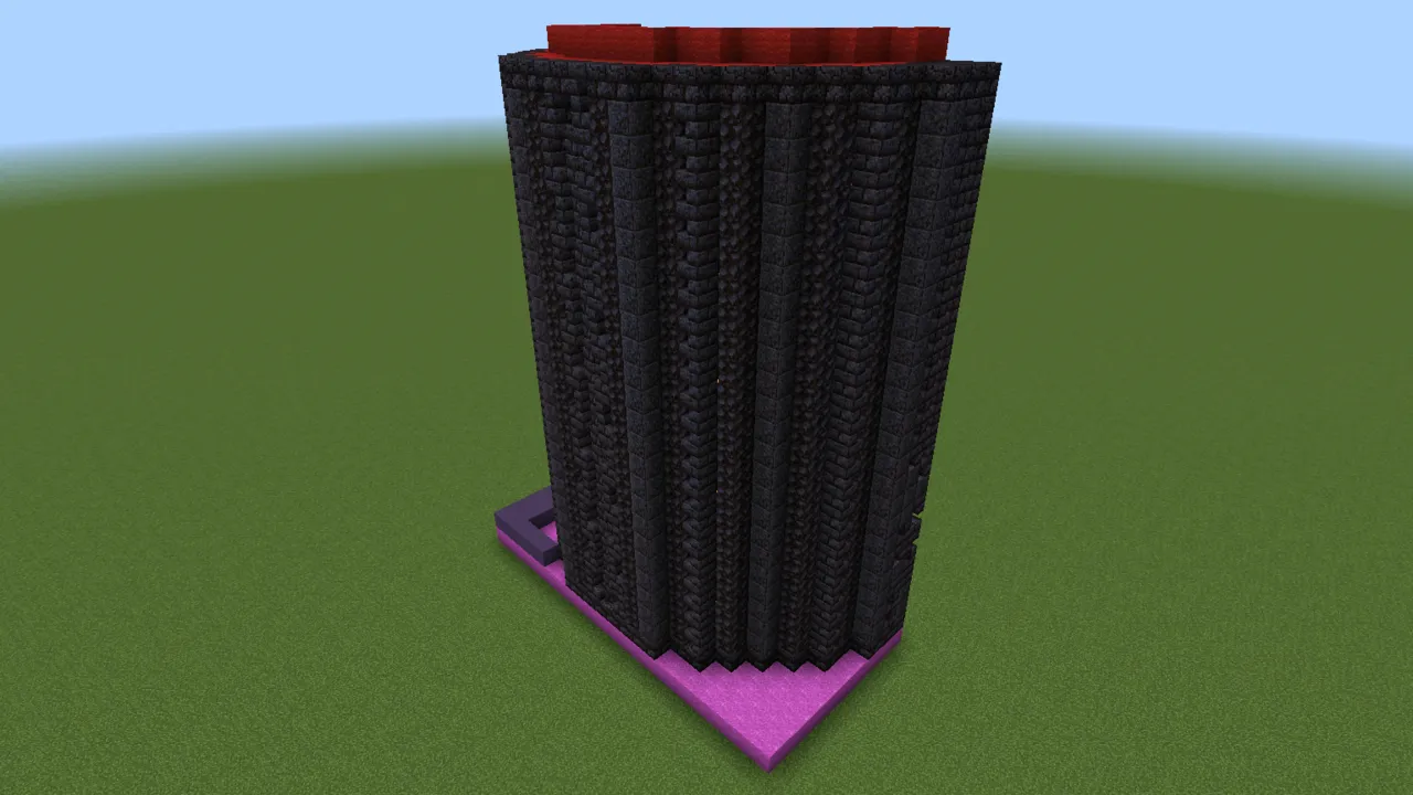 Basalt Otherside Tower, fantasy tower, seen from the front left