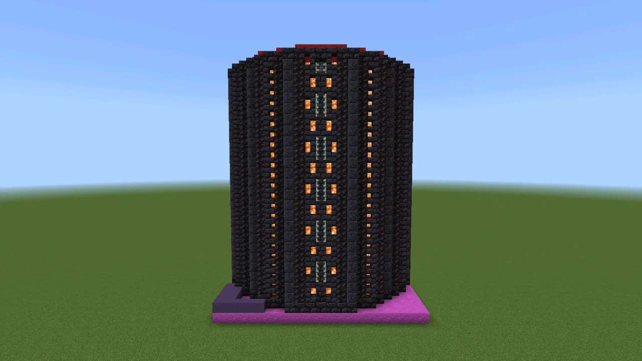 Basalt Otherside Tower, fantasy tower, at eye level from the front