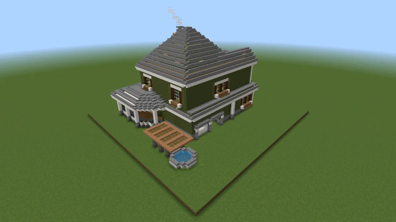 Classic Rural Estate, mansion build, seen from the back right