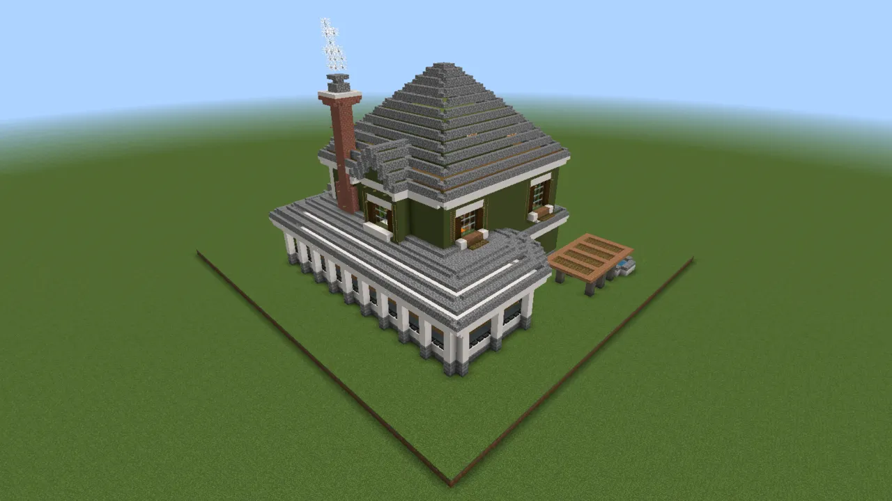 Classic Rural Estate, mansion build, seen from the back left