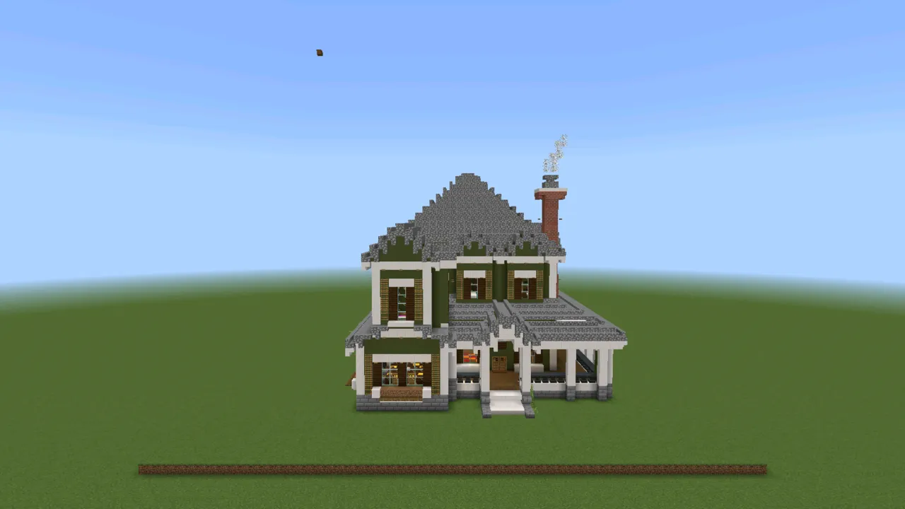Classic Rural Estate, mansion build, at eye level from the front