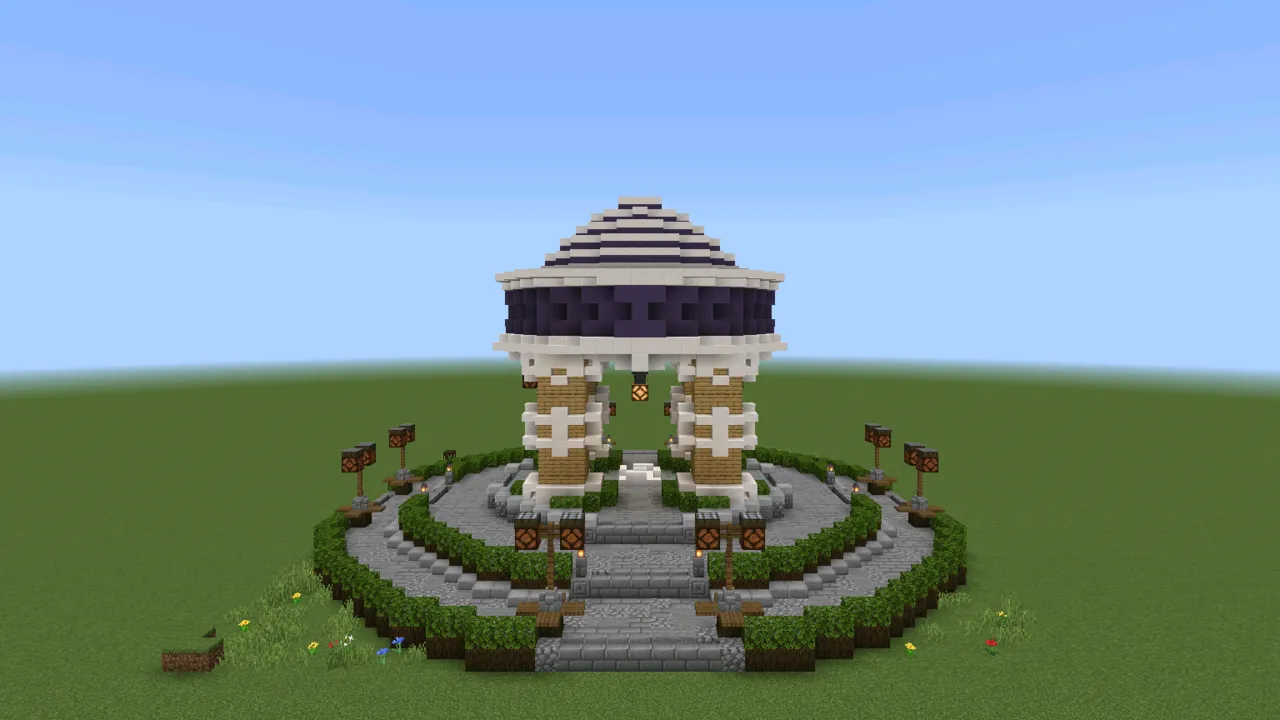 Compact Lobby Hub, spawn point, at eye level from the front