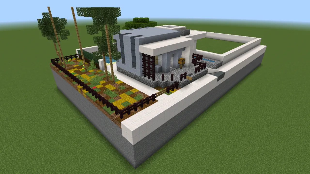 Contemporary Garden Home, modern house, seen from the front left