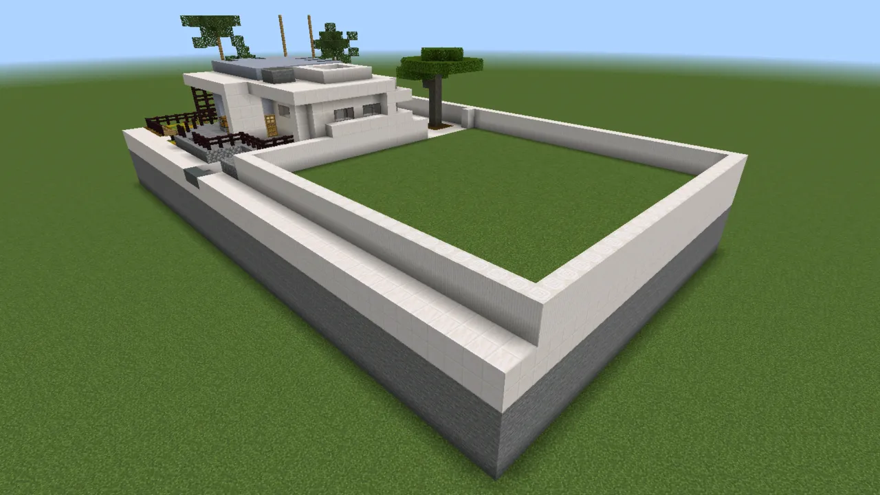 Contemporary Garden Home, modern house, seen from the back left