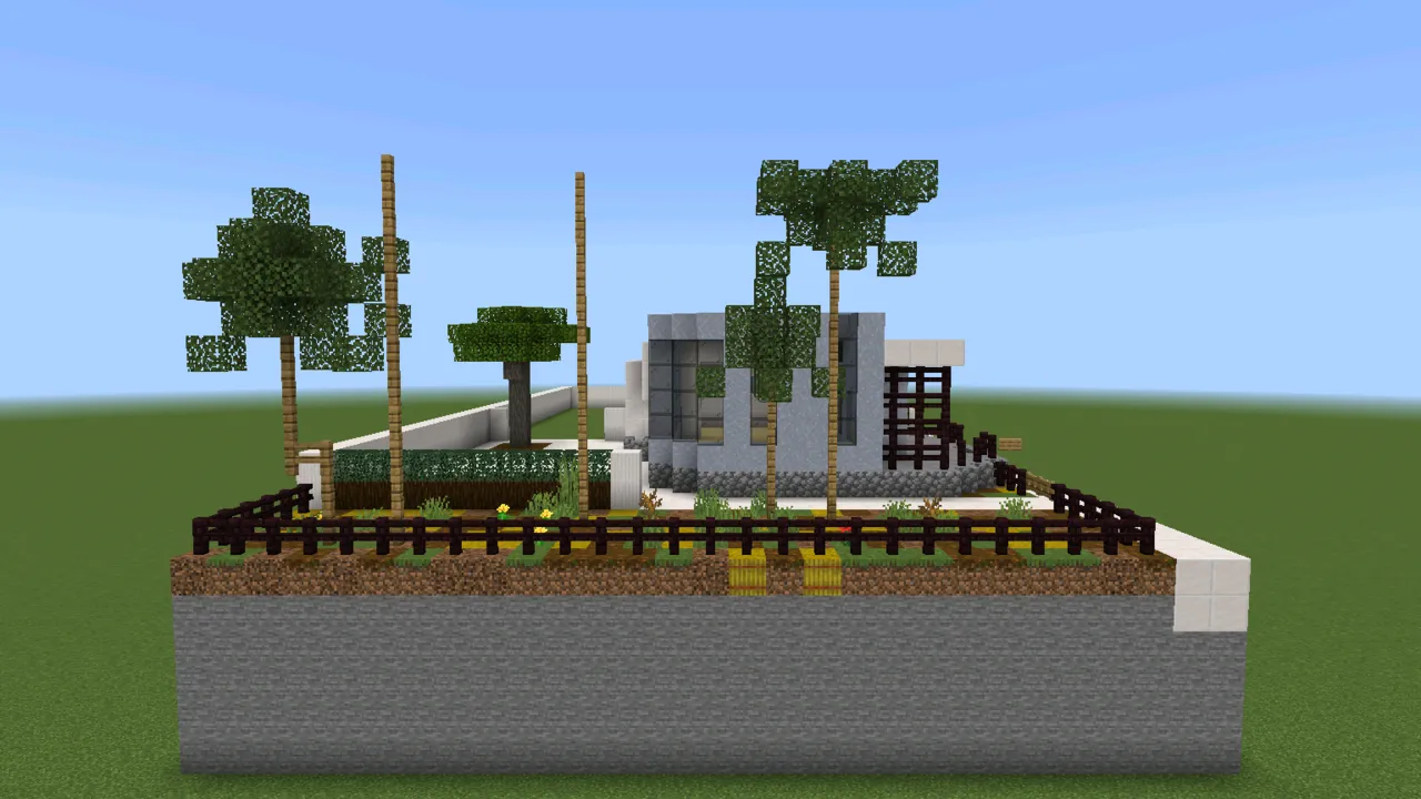 Contemporary Garden Home, modern house, at eye level from the front