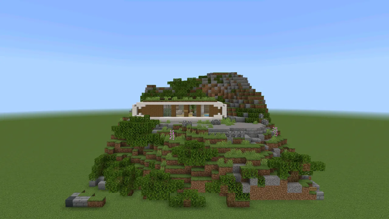 Contemporary Hillside Residence, modern house, at eye level from the front