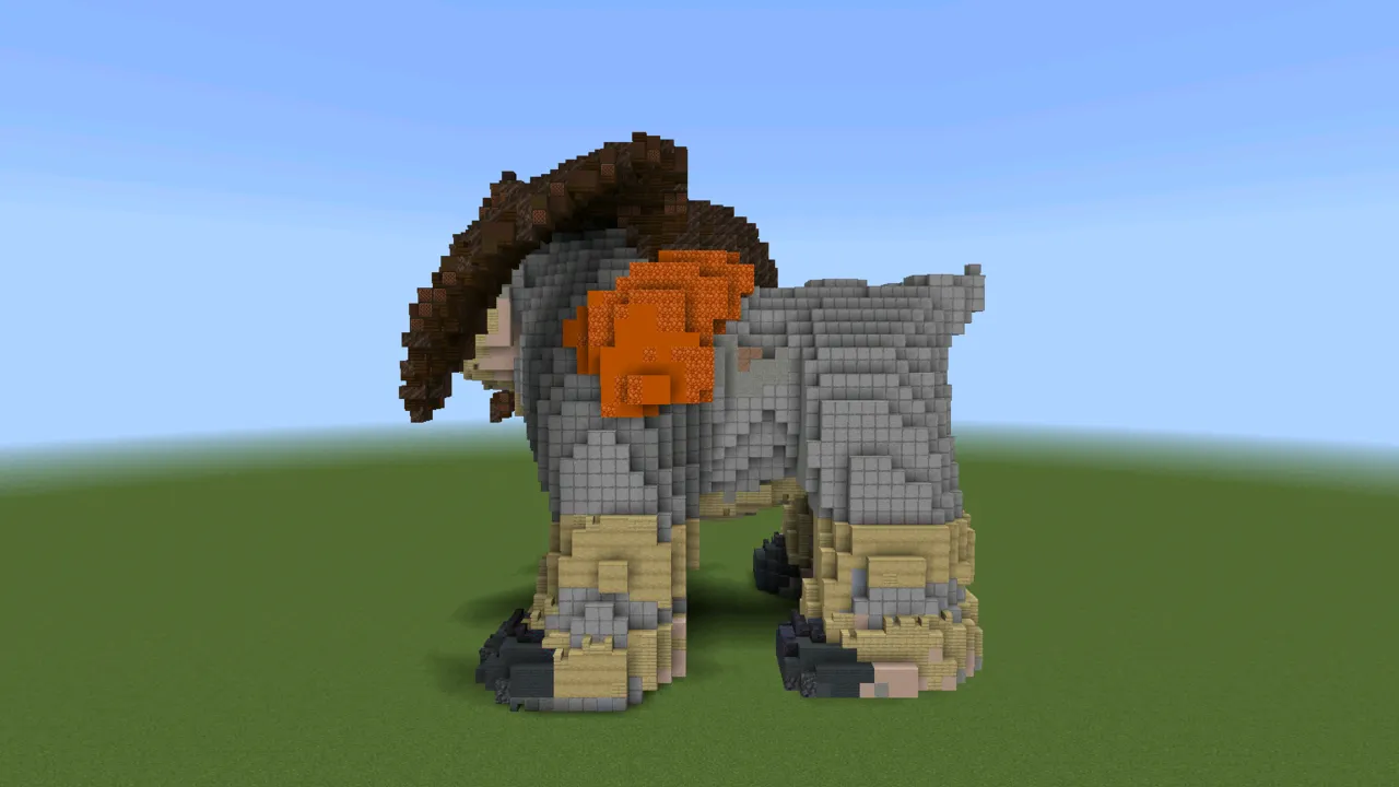 Gigantic Terrakion Statue, fantasy creature statue, at eye level from the front