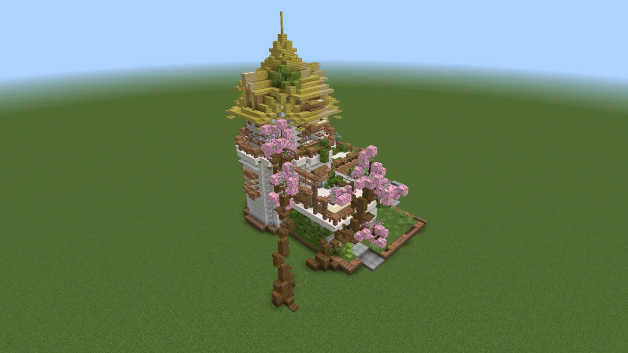 Japanese Tea House, asian tea house, seen from the front right