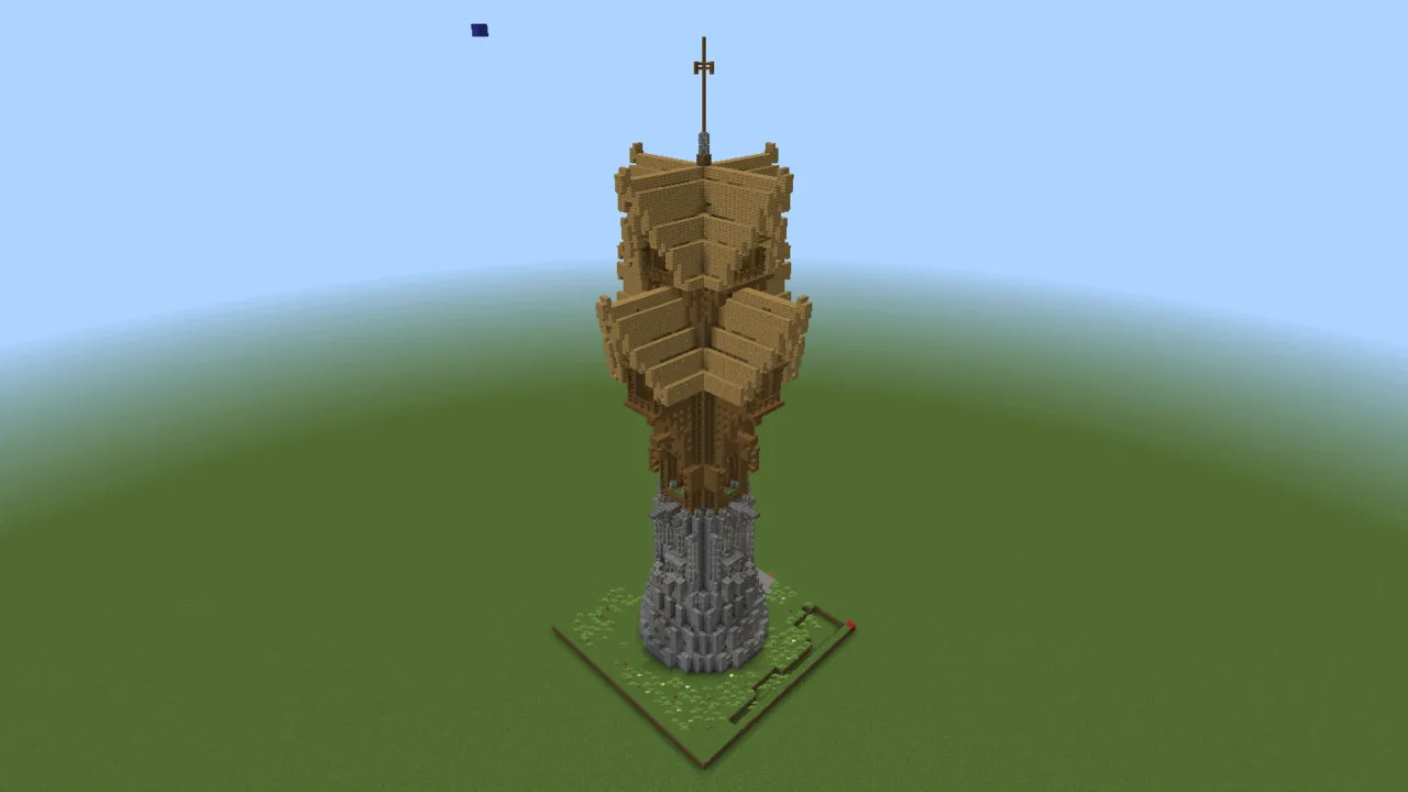Jeracraft Wooden Mage Tower, fantasy tower, seen from the front left