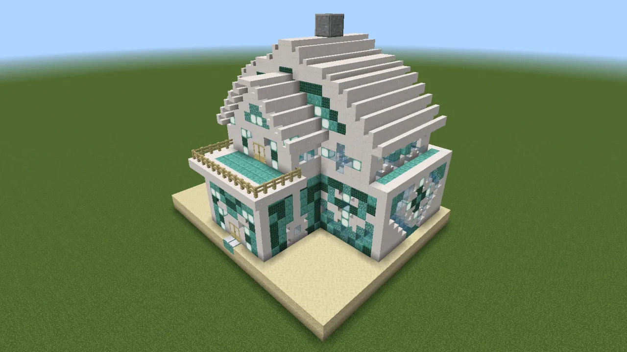 Luxury Estate Residence, modern mansion, seen from the front left