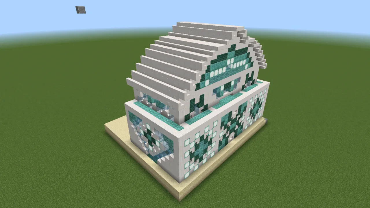 Luxury Estate Residence, modern mansion, seen from the back left