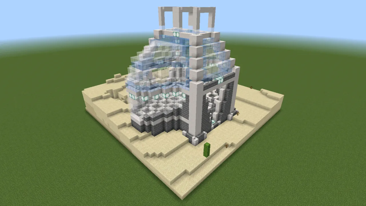 Sleek Quartz and Stone Base, modern base, seen from the front left