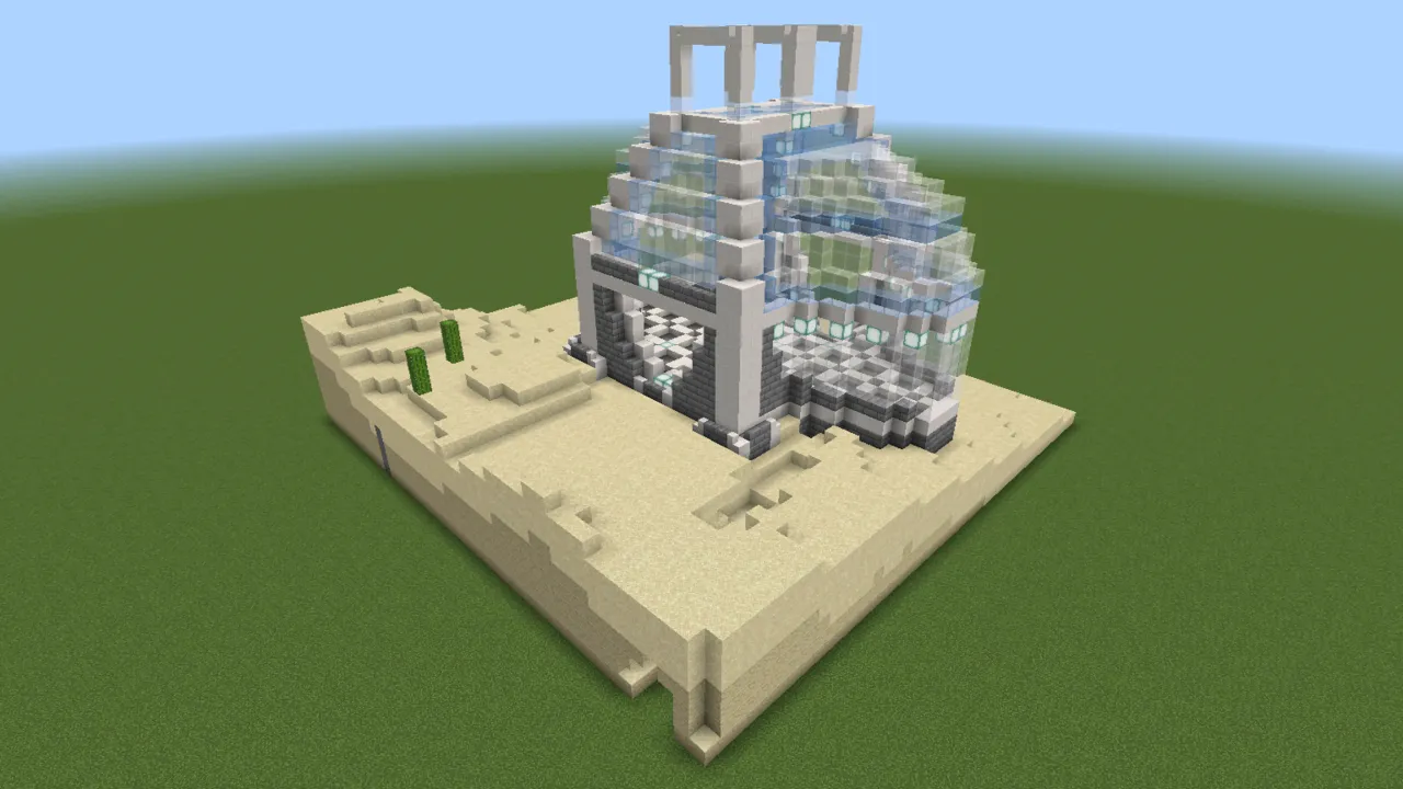 Sleek Quartz and Stone Base, modern base, seen from the front right