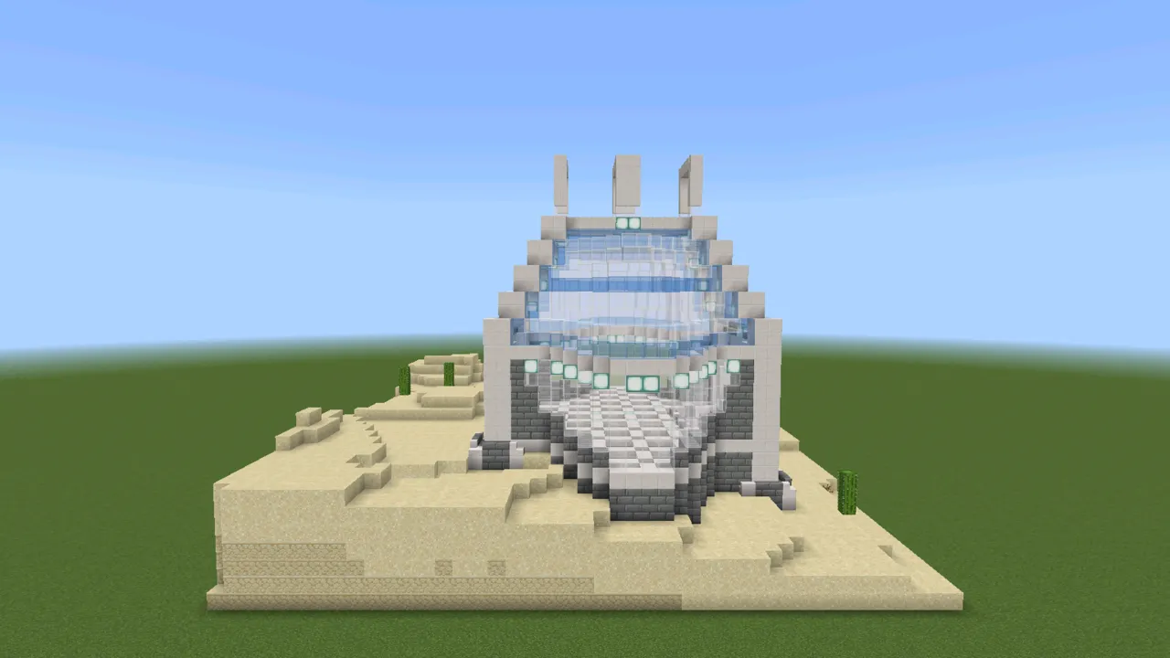 Sleek Quartz and Stone Base, modern base, at eye level from the front