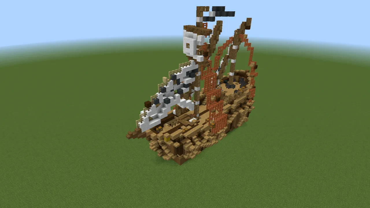 Wooden Sailing Vessel Display, ship, seen from the front left