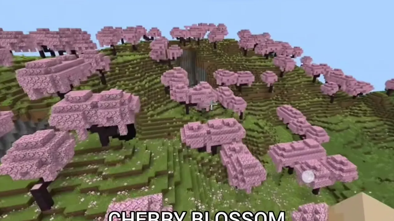 Cherry Valley Village and Ancient City: Village houses surrounded by pink leaves and green grass