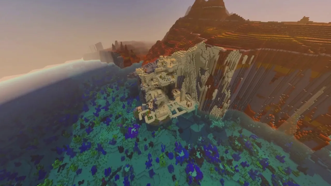Canyon Edge Village: canyon edge village landscape showing drop down to coral waters
