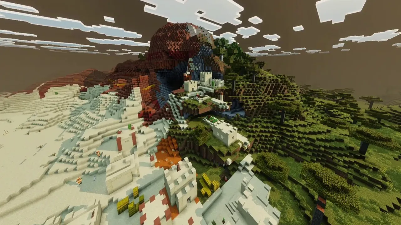 Crimson Divide Village: crimson divide village overview showing pass between terracotta formations