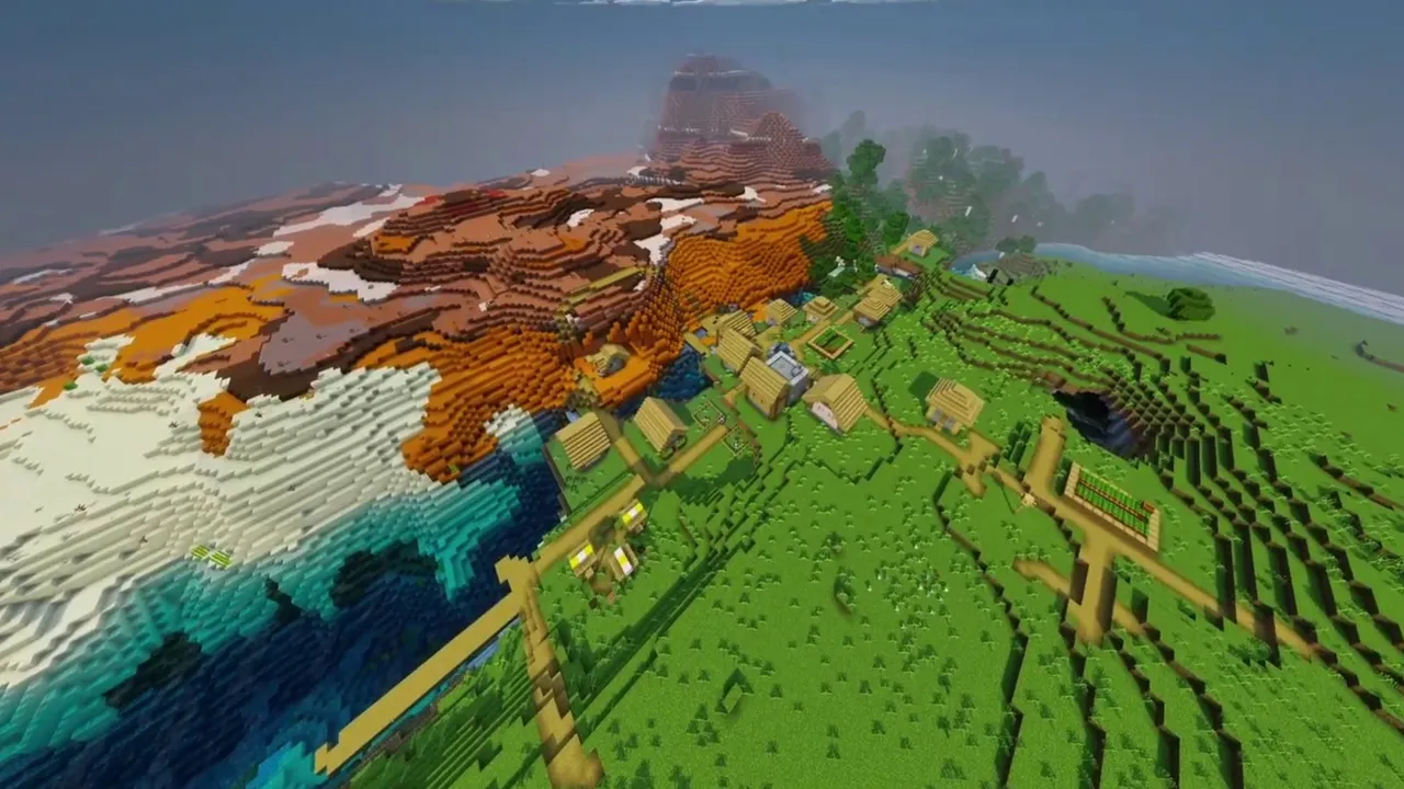 Frontier Edge Village: frontier edge village landscape showing red sand flats and houses