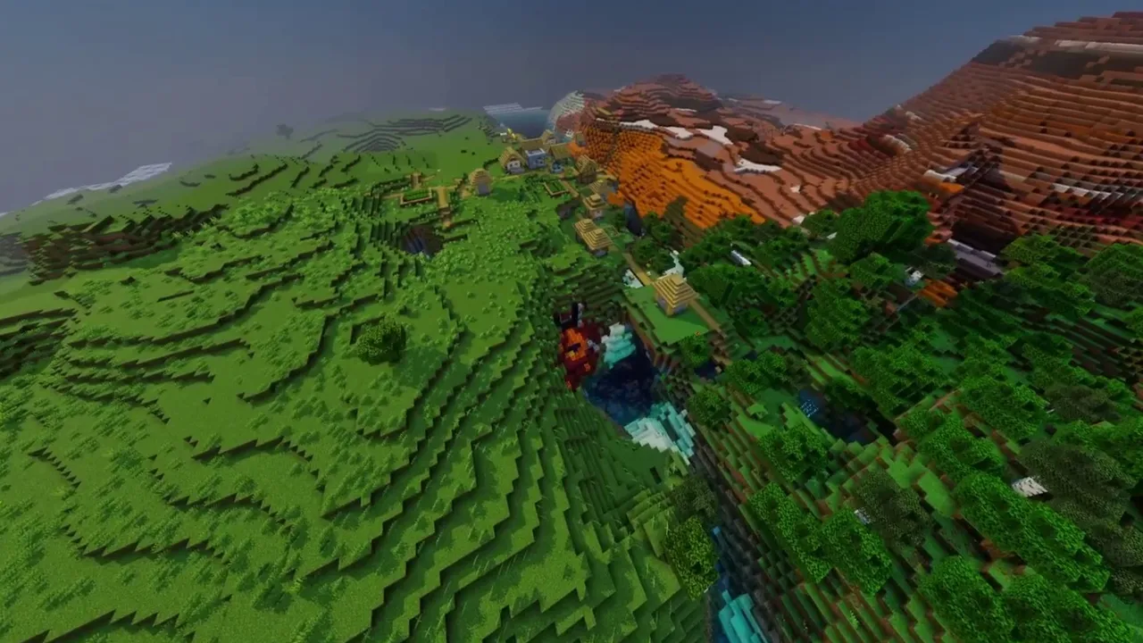 Frontier Edge Village: frontier edge village overview showing boundary of grass and terracotta