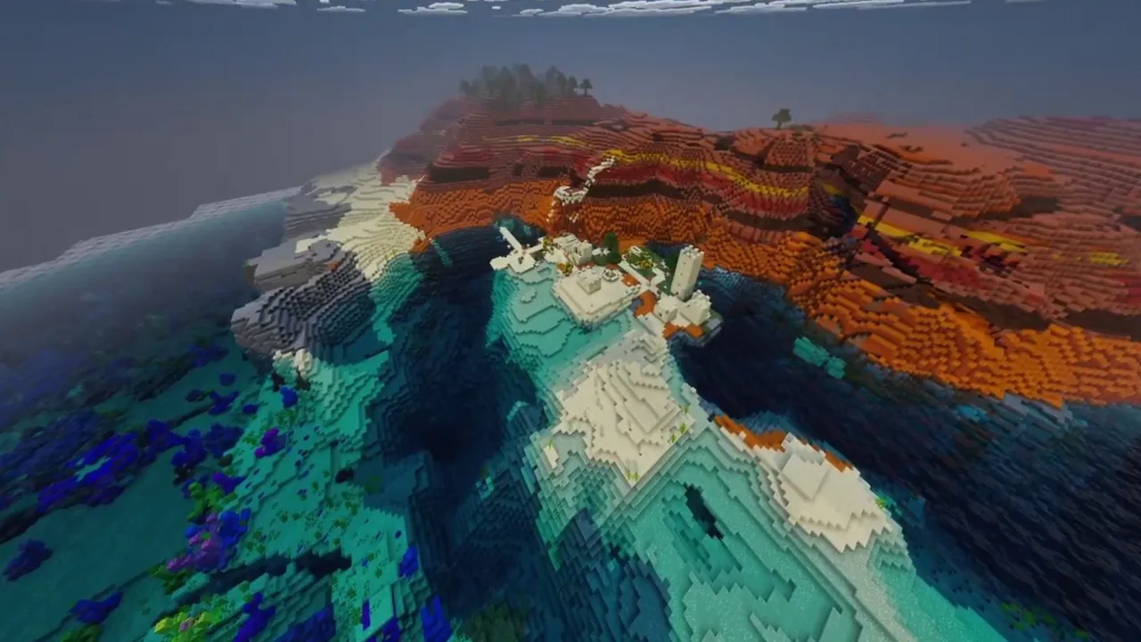 Mesa Coast Tower Village: mesa coast tower village landscape showing banded plateau edge