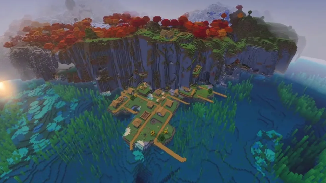 Maple Coast Village: closer view of the village houses and ocean docks