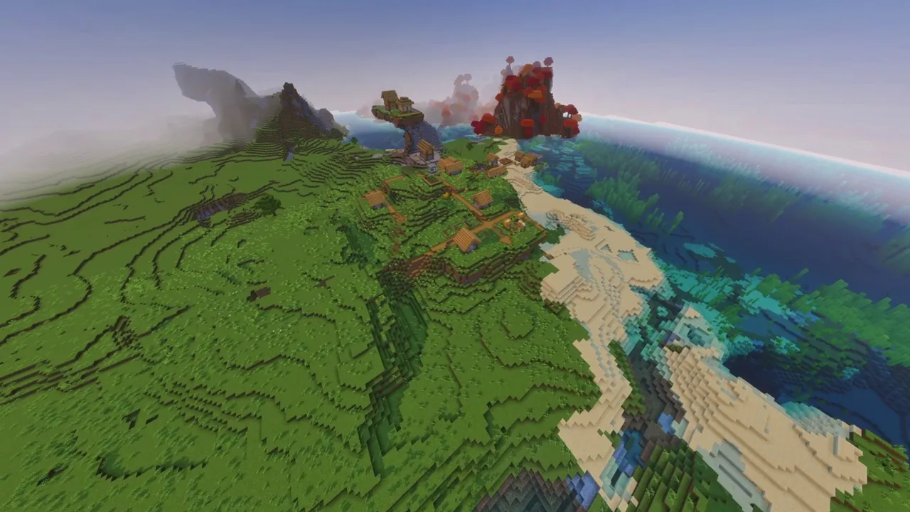 Dappled Coast Village: dappled coast village overview showing flat shoreline and ocean bay