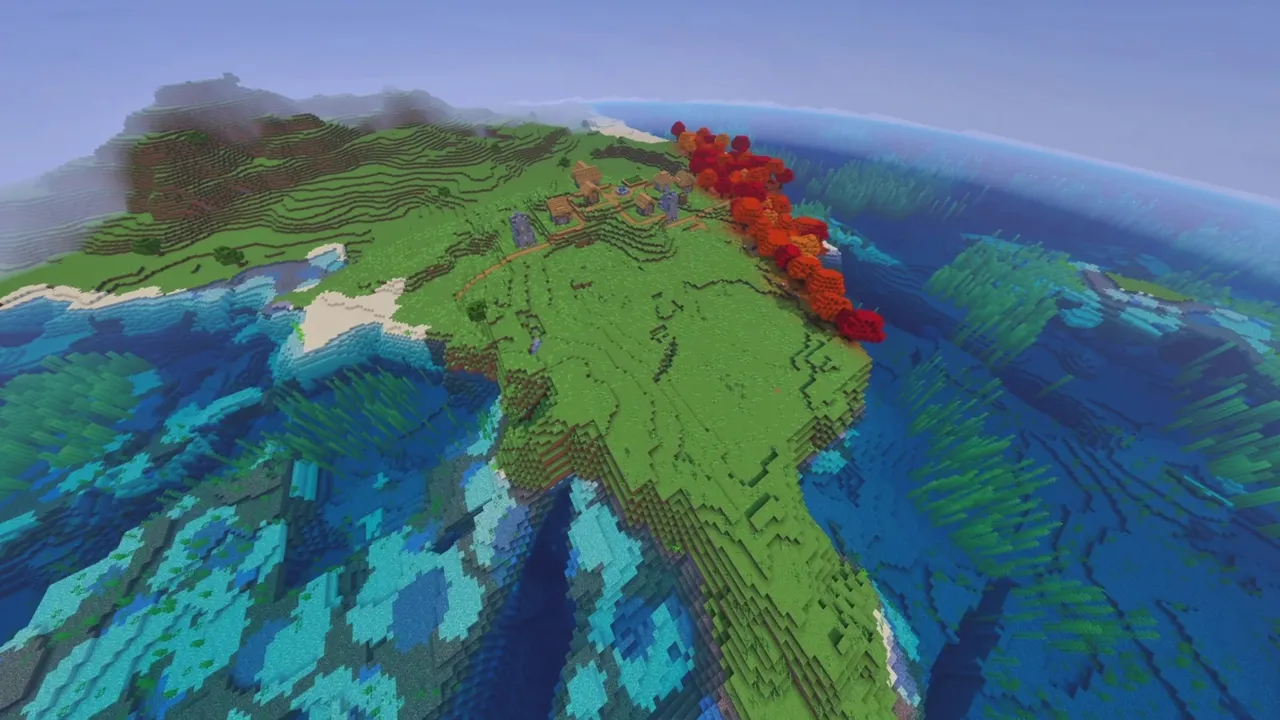 Plains Peninsula Village: plains peninsula village overview showing three-sided water surround
