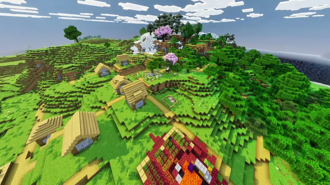 Ocean View Blossom Hamlet: landscape of ocean view blossom hamlet with surrounding mountains and trees