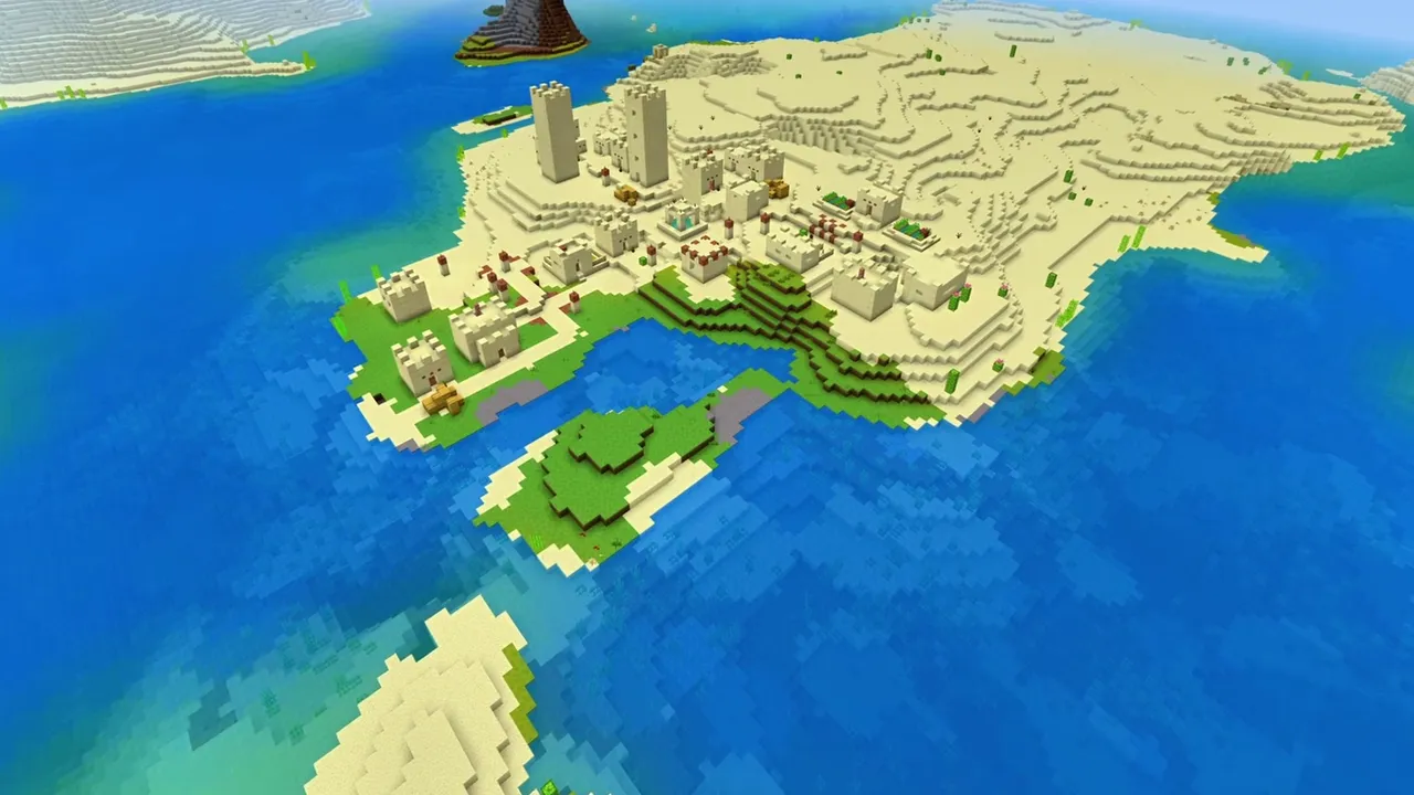 River Crossing Desert Village: Buildings on both sides of a water channel