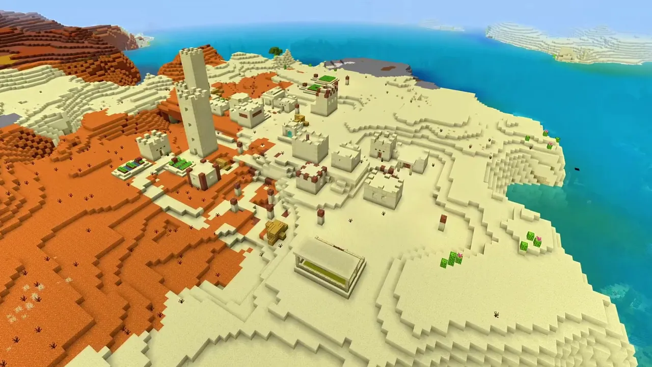 Warm Shore Desert Village: Desert village bordering ocean water