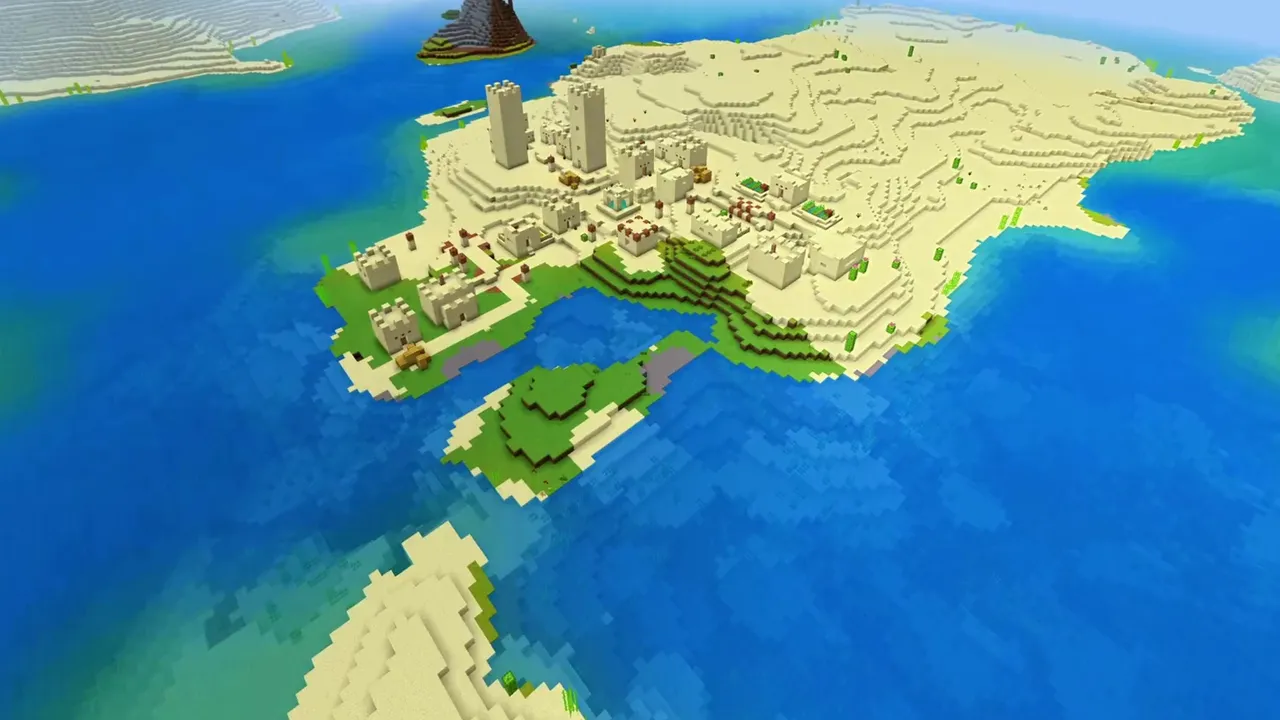River Crossing Desert Village: Desert village divided by a river