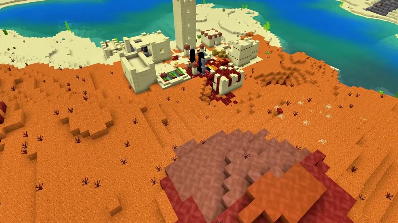 Riverside Desert Village: Farmland lining a desert river bank