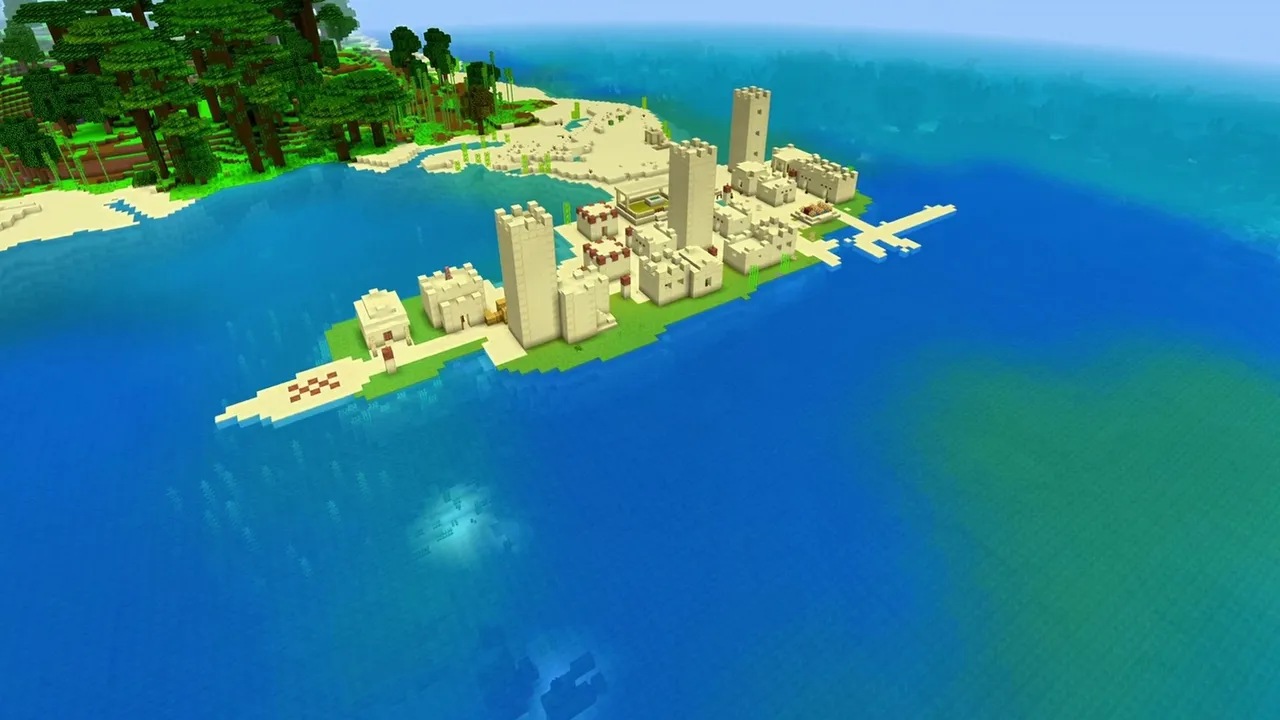 Open Sand Flat Village: Farms and sandstone huts in open desert