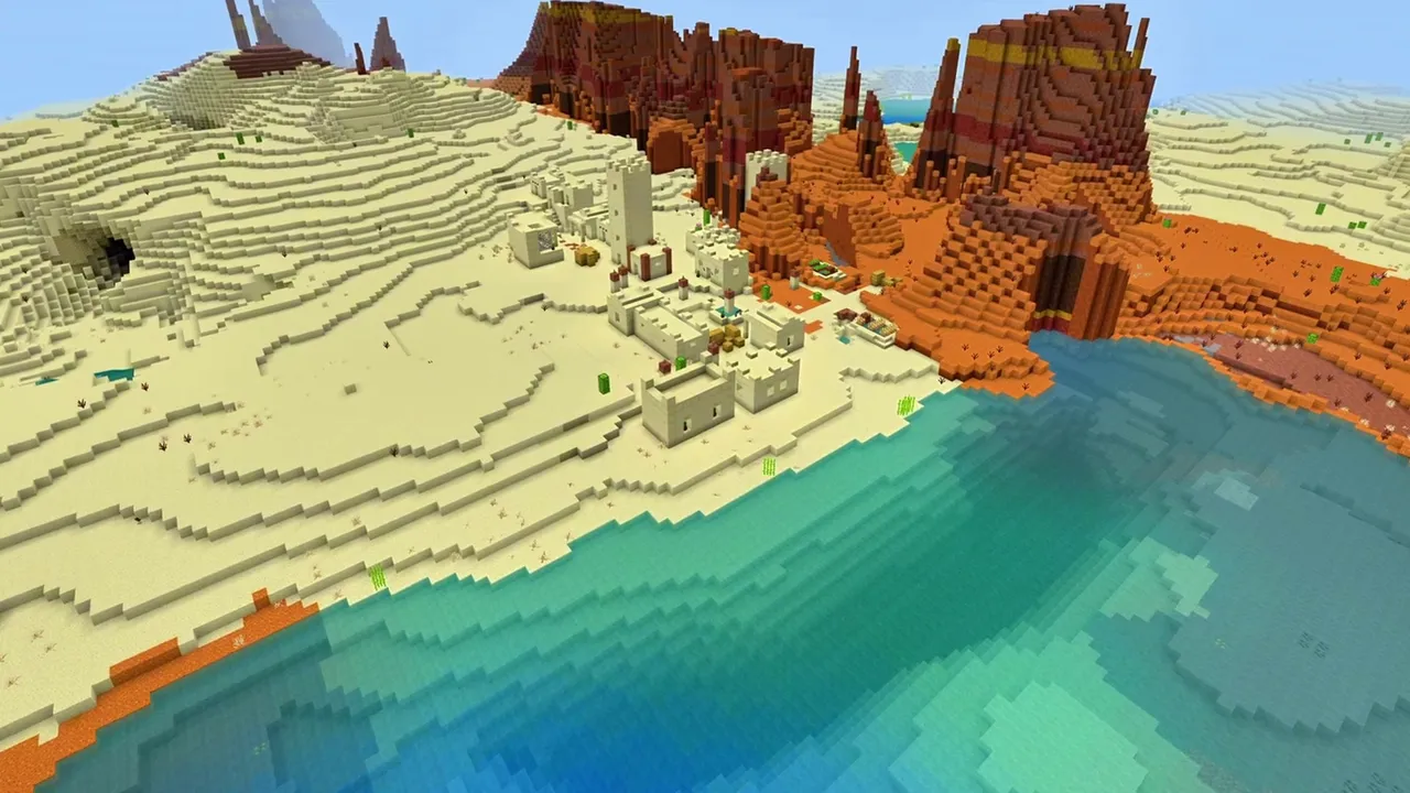 Stepped Dune Desert Settlement: Huts and walkways on tiered desert levels