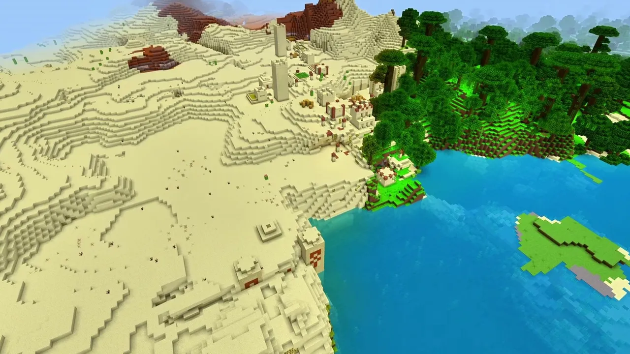 High Dune Desert Settlement: Sandstone buildings on an high dune crest