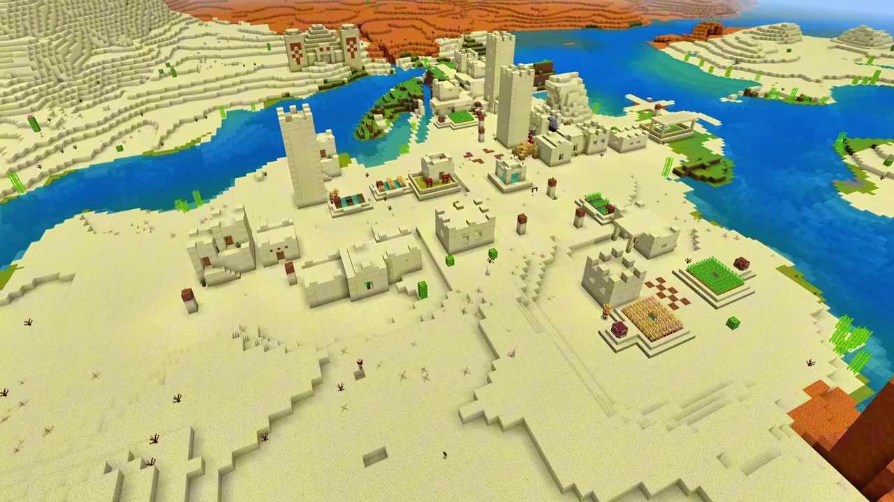 Sandstone Ridge Village: Village buildings on a low desert ridge