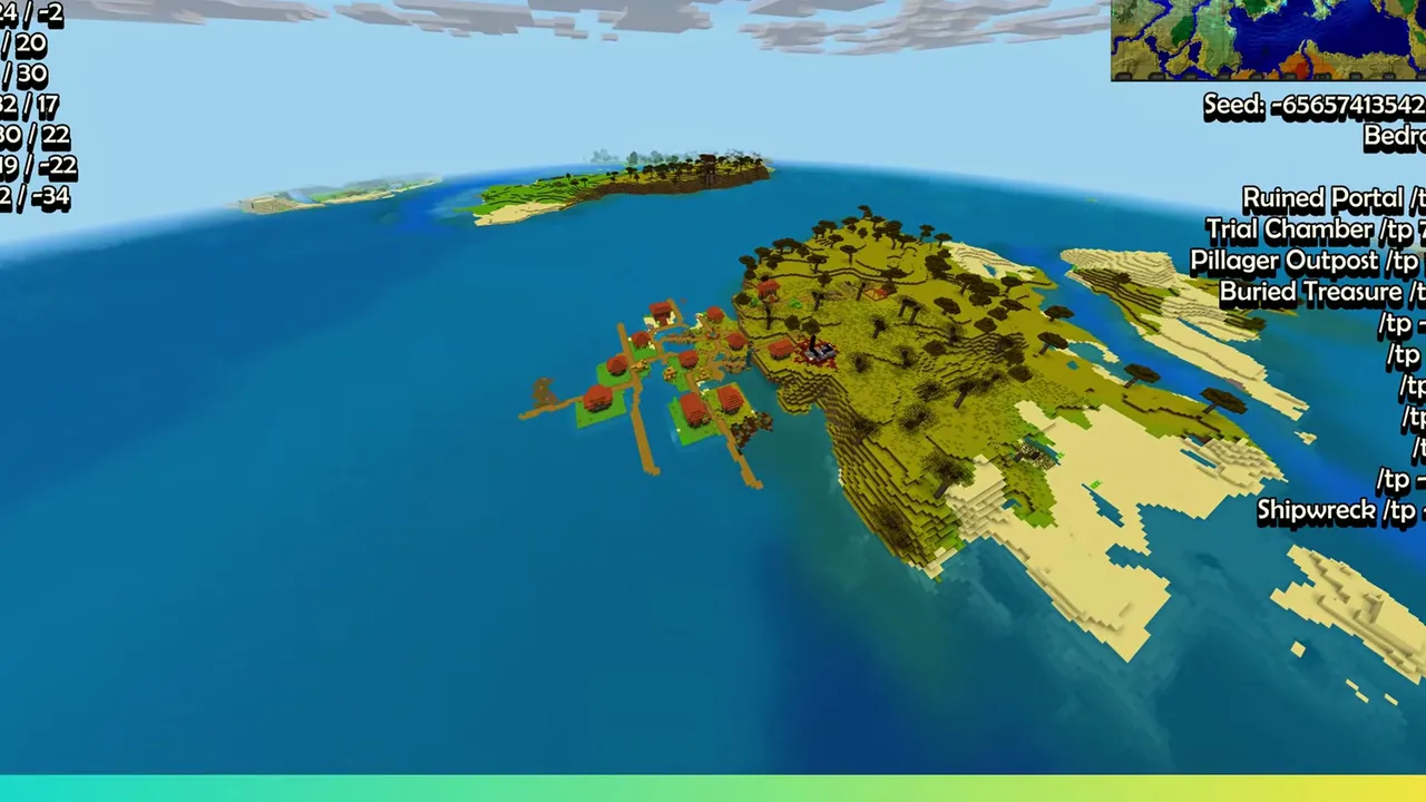 Forest Clearing Diamond Pit: village in an oak forest clearing beside a large cave pit